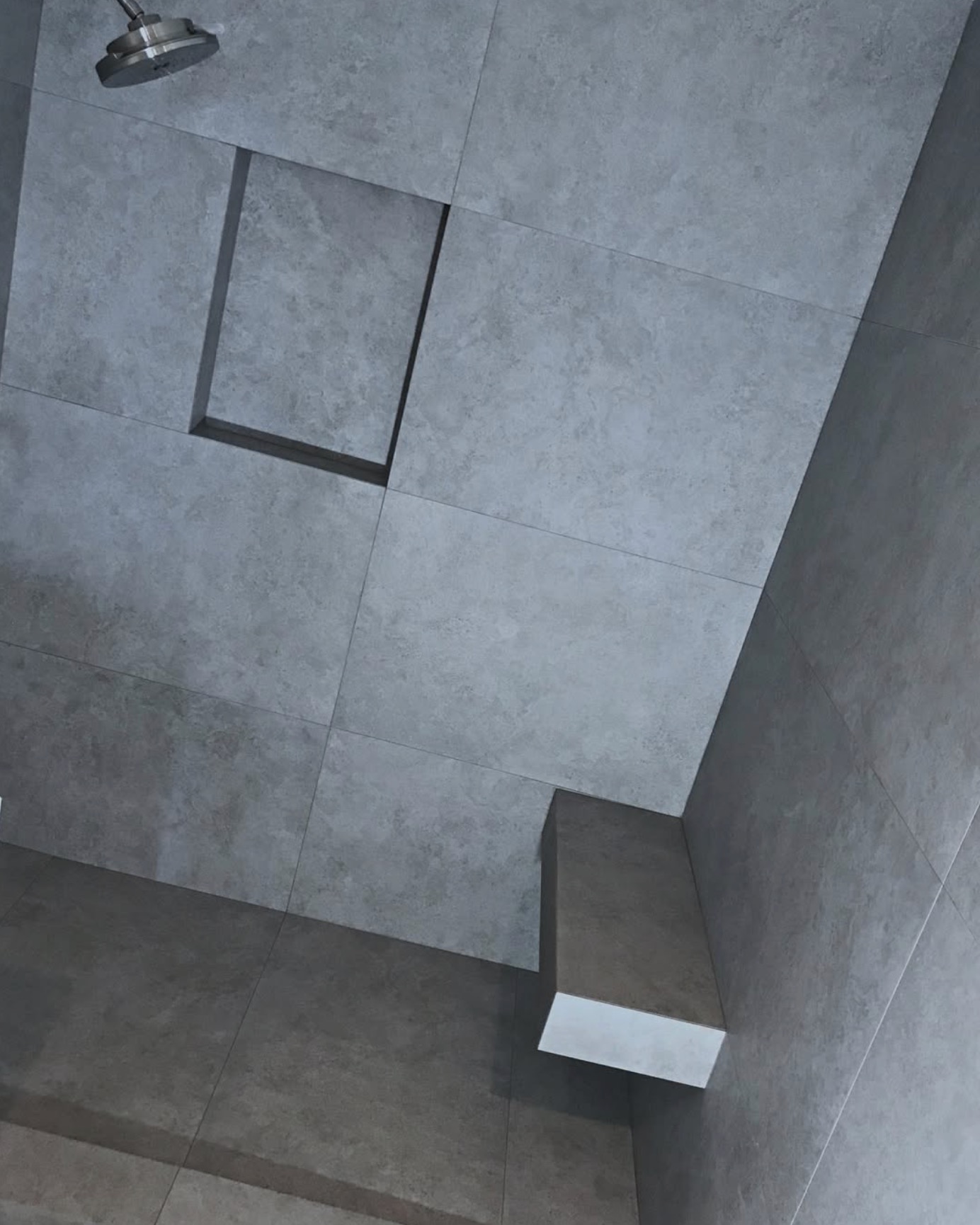 Stone shower wall
